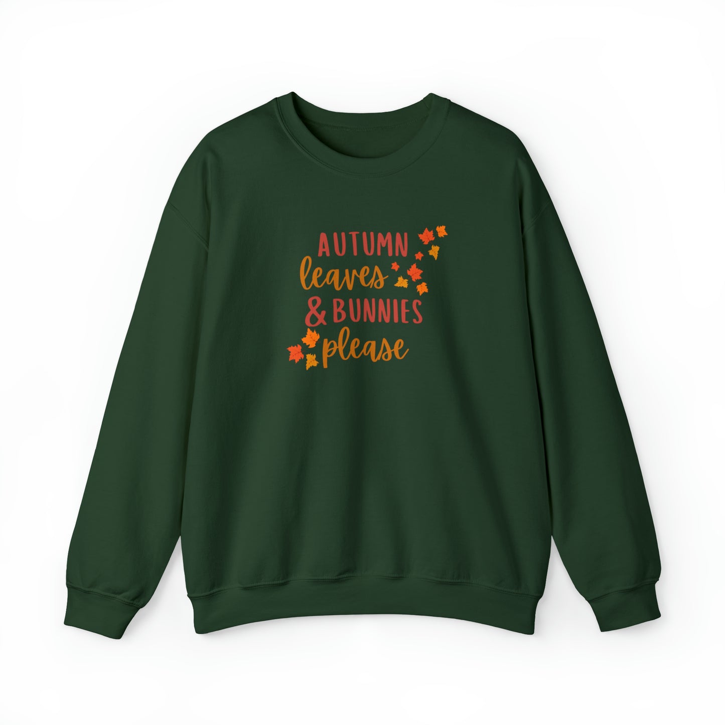 Autumn leaves + Bunnies Please Crewneck