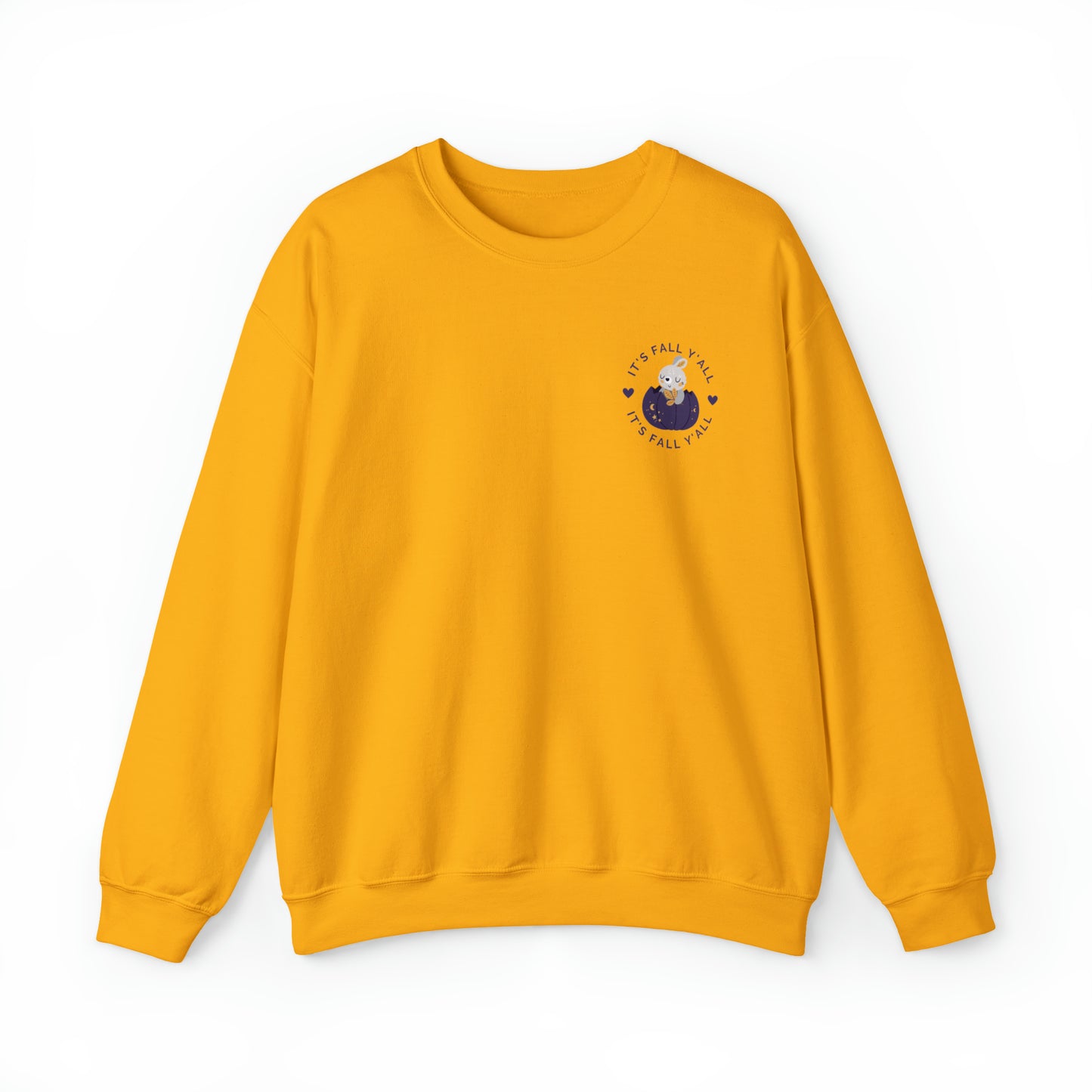 It's Fall Y'all Crewneck | Bunny in Pumpkin | Moon + Stars Autumn Night