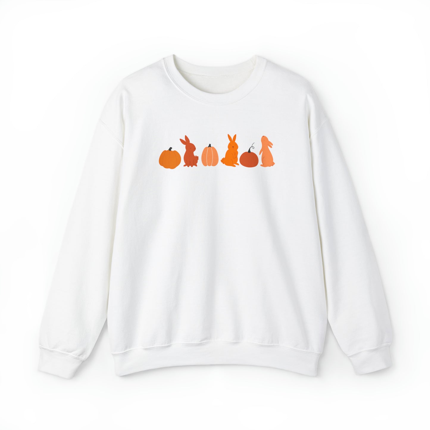 Bunnies + Pumpkins Orange Ombre Crewneck