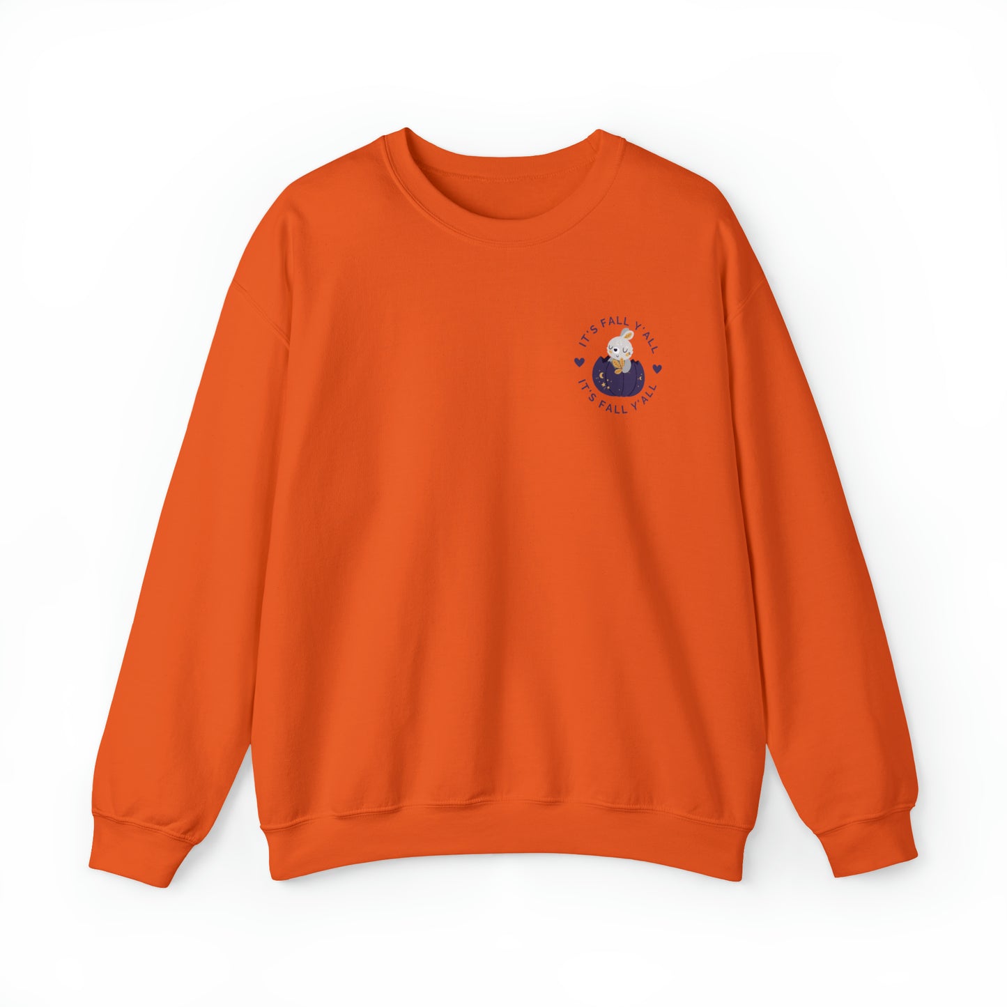It's Fall Y'all Crewneck | Bunny in Pumpkin | Moon + Stars Autumn Night