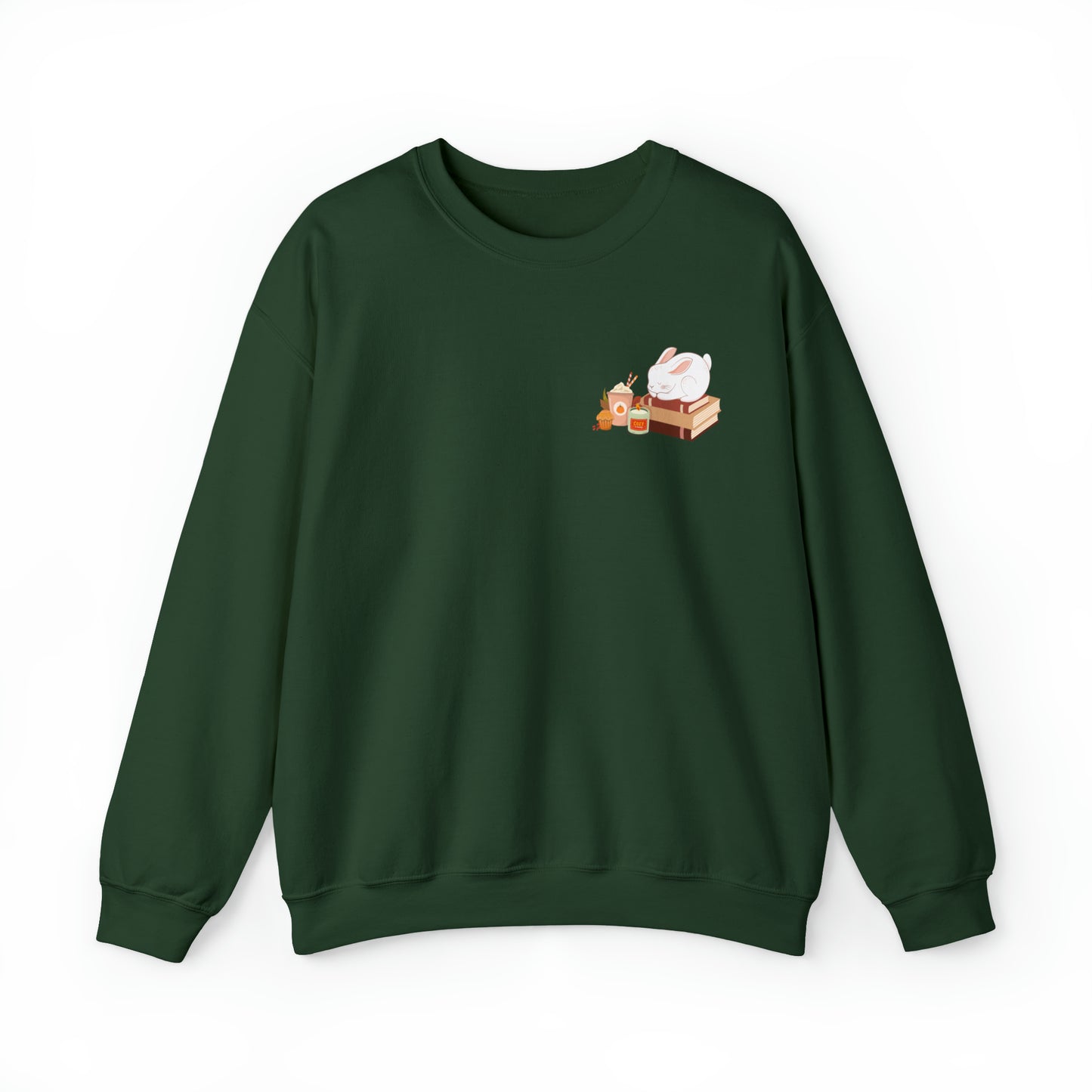 Cozy Bunny Fall Crewneck | Pumpkin Spiced Latte | Pumpkin Spiced Candle | Stack of Books
