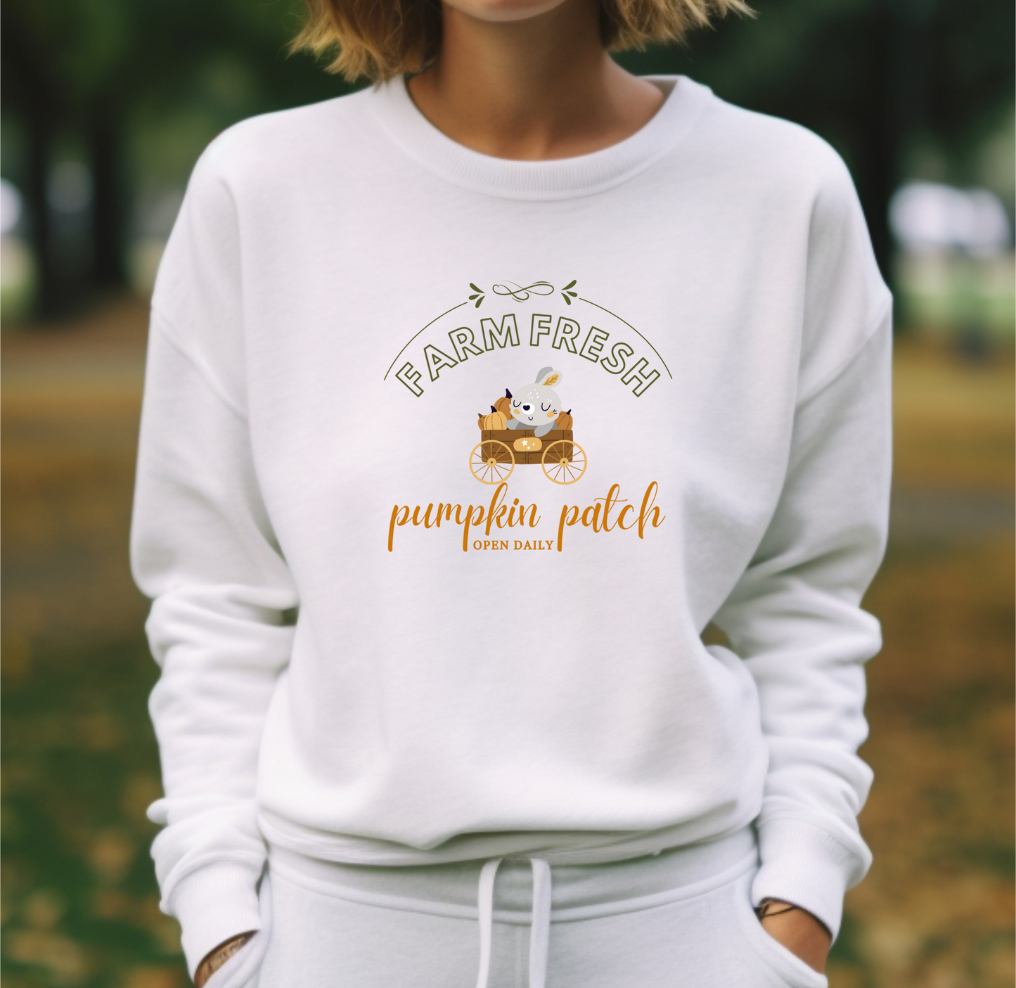 Bunny Wagon Pumpkin Patch Crewneck