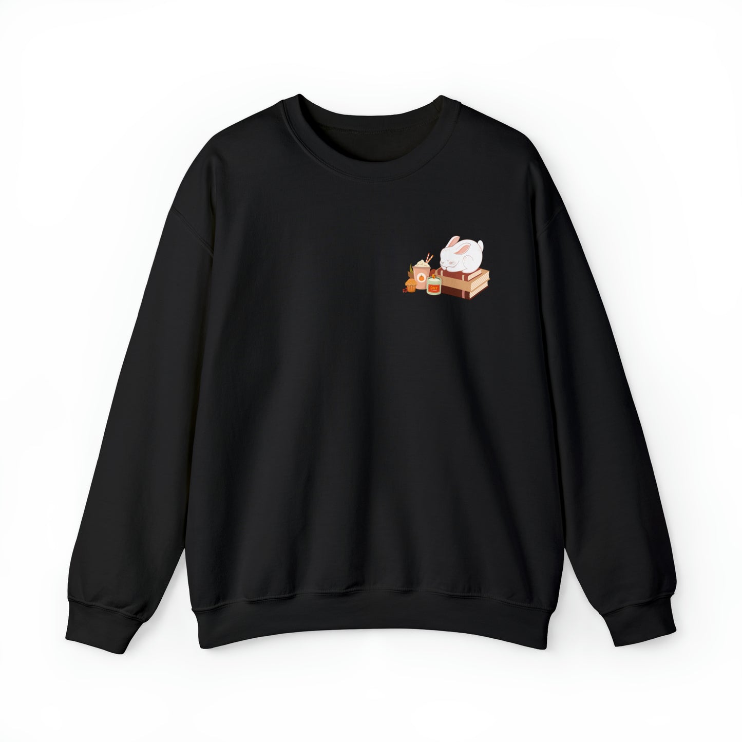 Cozy Bunny Fall Crewneck | Pumpkin Spiced Latte | Pumpkin Spiced Candle | Stack of Books