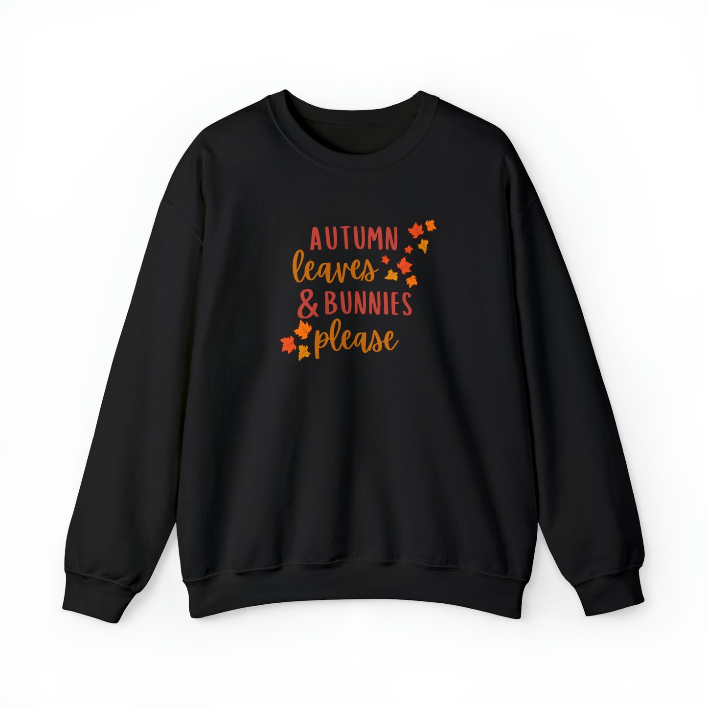 Autumn leaves + Bunnies Please Crewneck