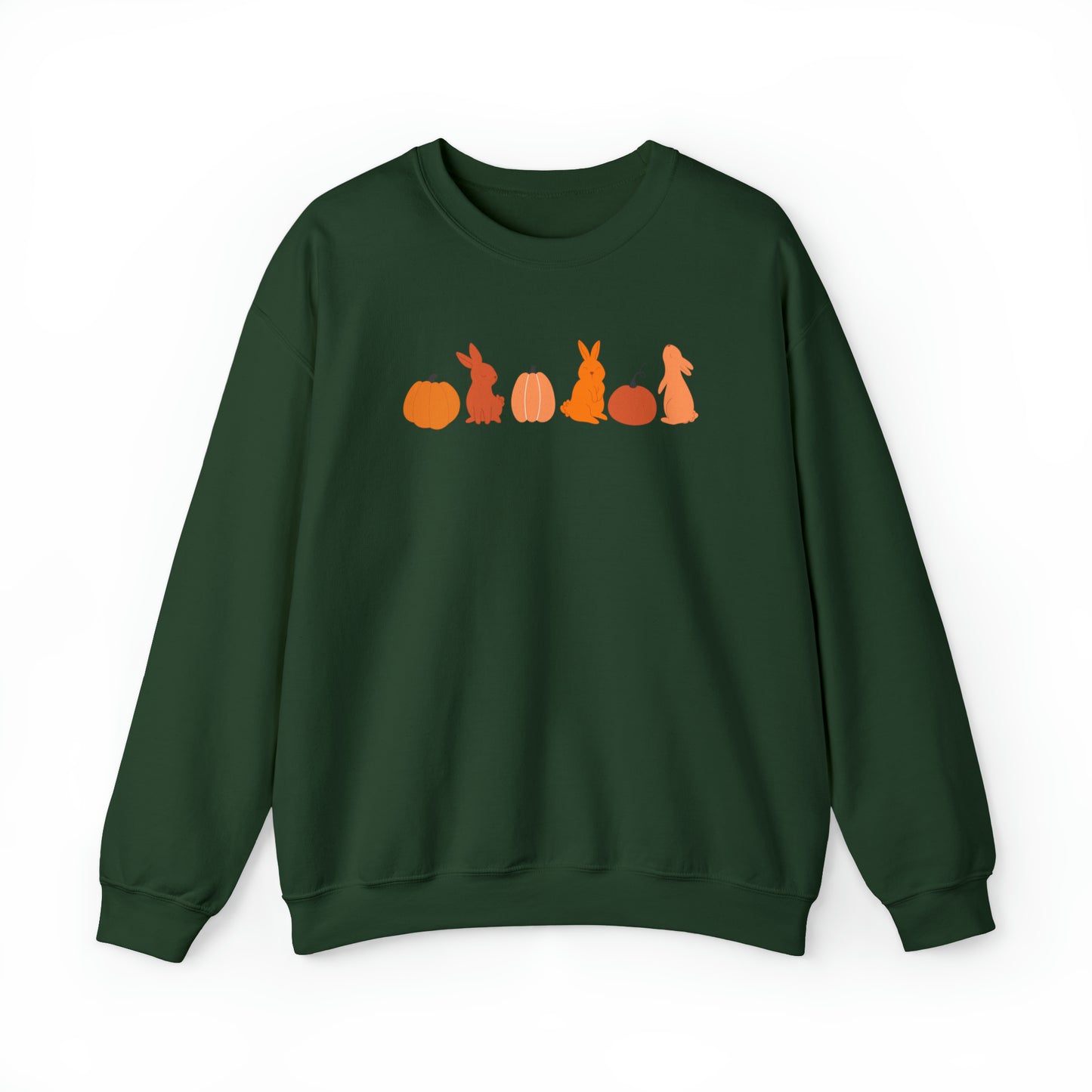Bunnies + Pumpkins Orange Ombre Crewneck