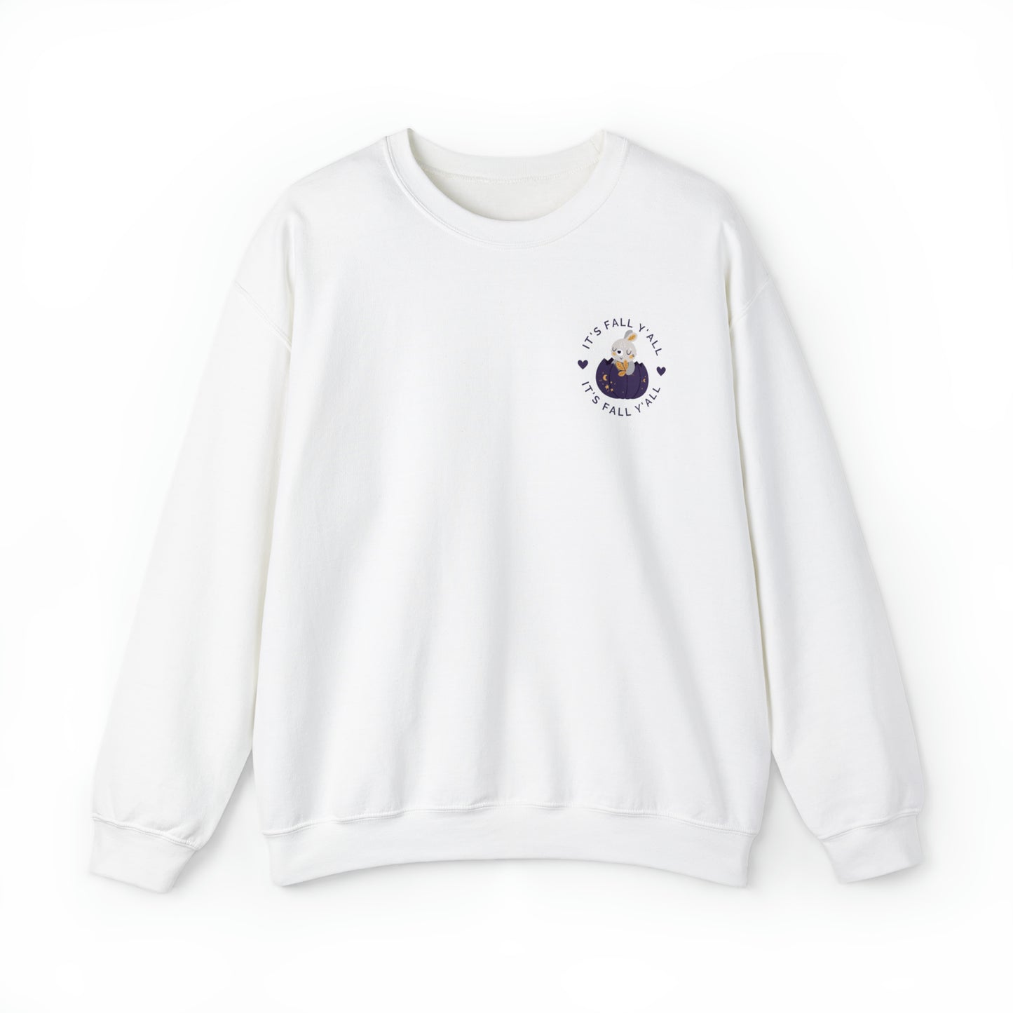 It's Fall Y'all Crewneck | Bunny in Pumpkin | Moon + Stars Autumn Night