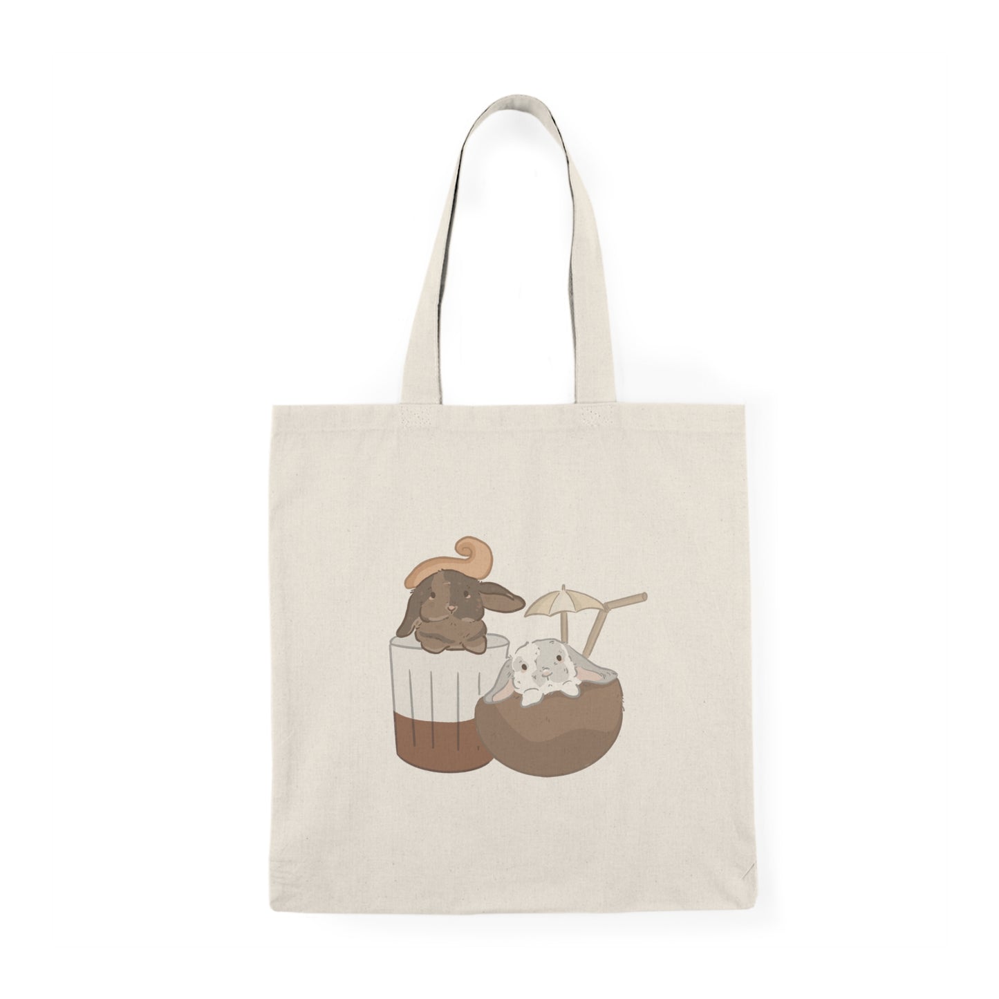 BOOZY BUNNIES: Whiskey + Malibu Natural Tote Bag