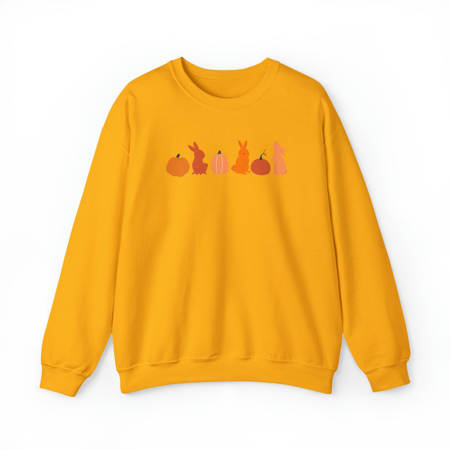 Bunnies + Pumpkins Orange Ombre Crewneck