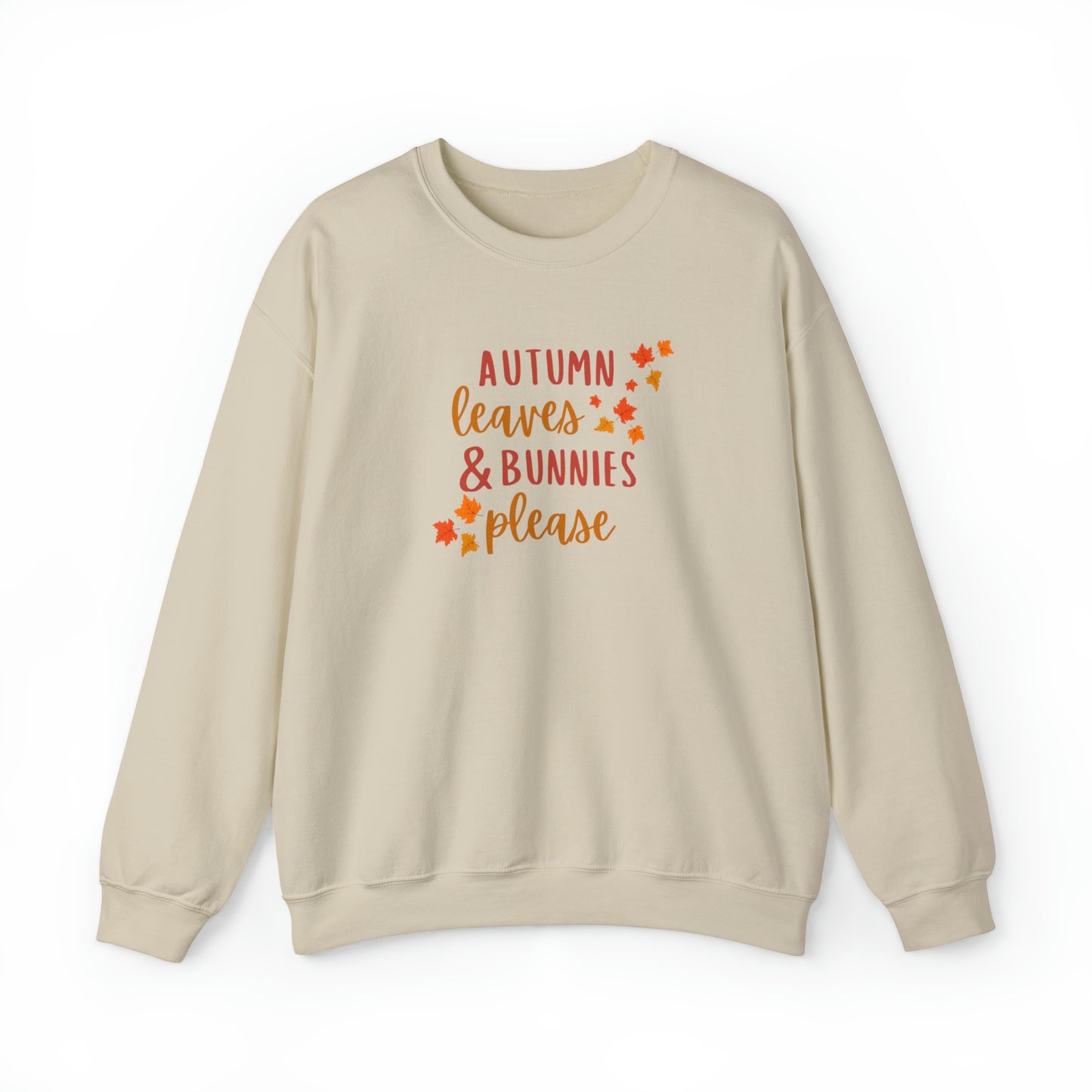Autumn leaves + Bunnies Please Crewneck