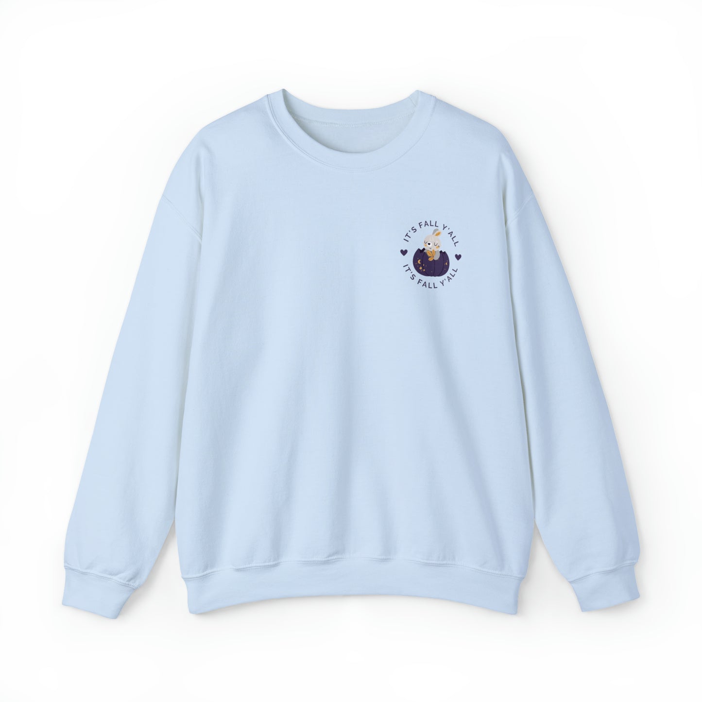 It's Fall Y'all Crewneck | Bunny in Pumpkin | Moon + Stars Autumn Night