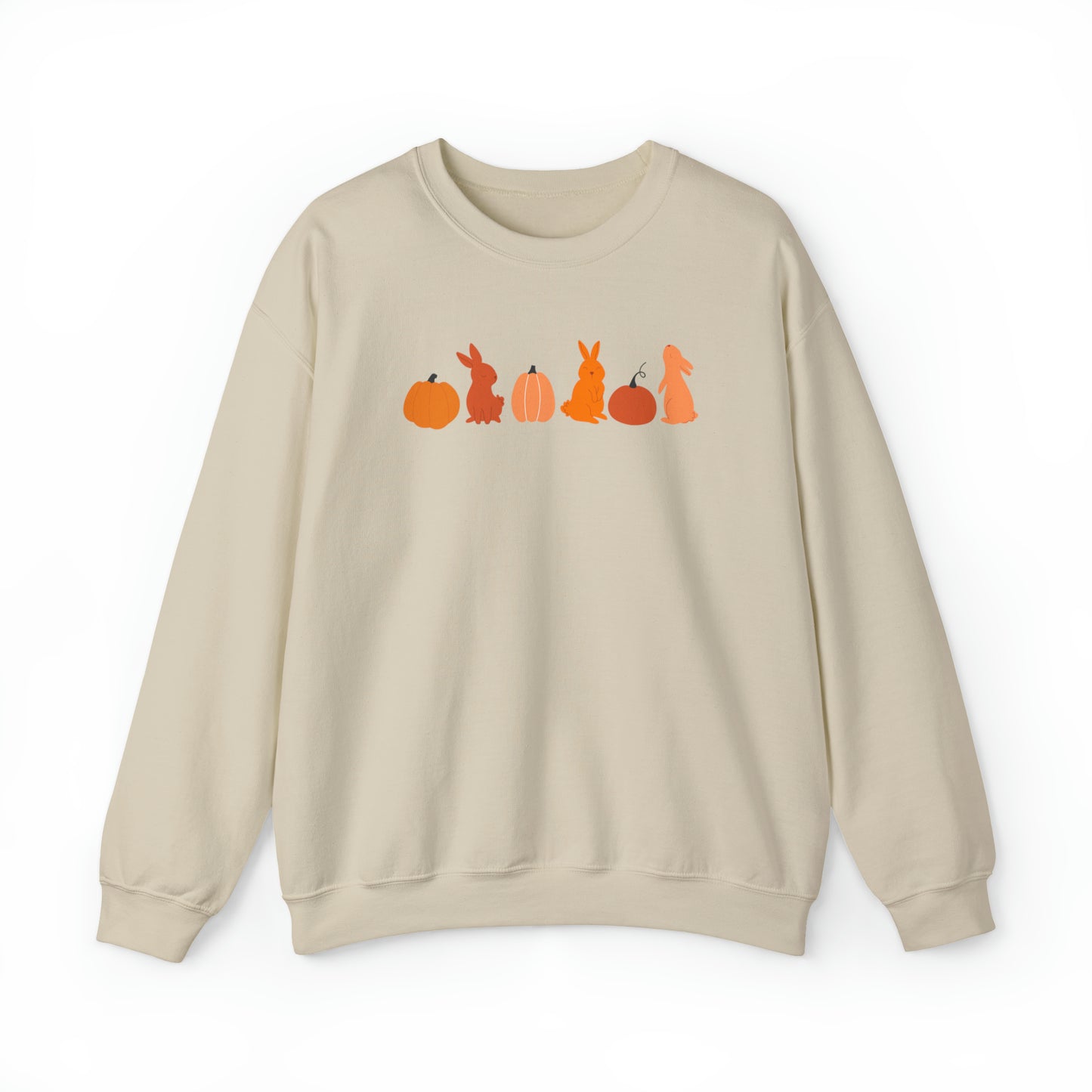 Bunnies + Pumpkins Orange Ombre Crewneck