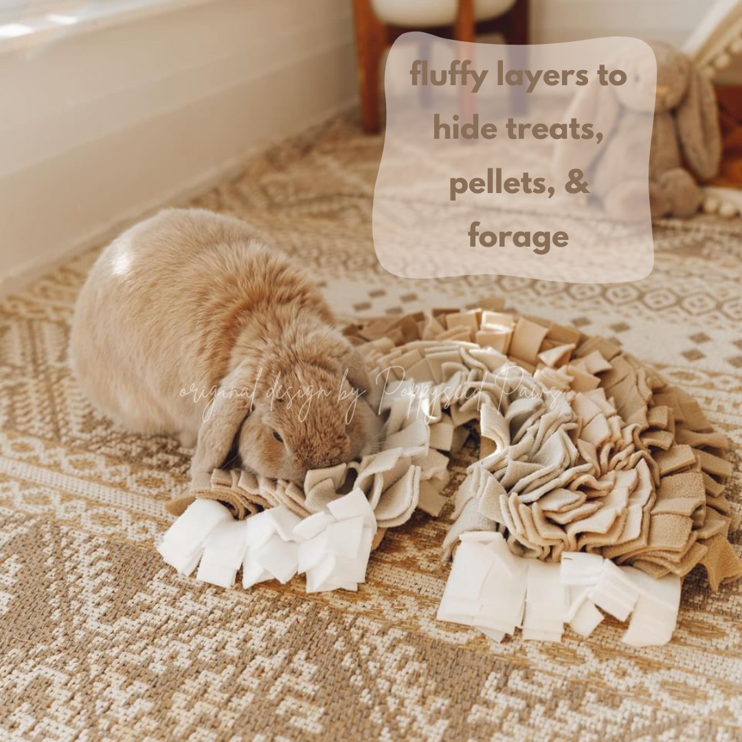 Original Rainbow Forager Snuffle Mat & Aesthetic Fleece Slow Feeder Puzzle | Little Loppy Linen