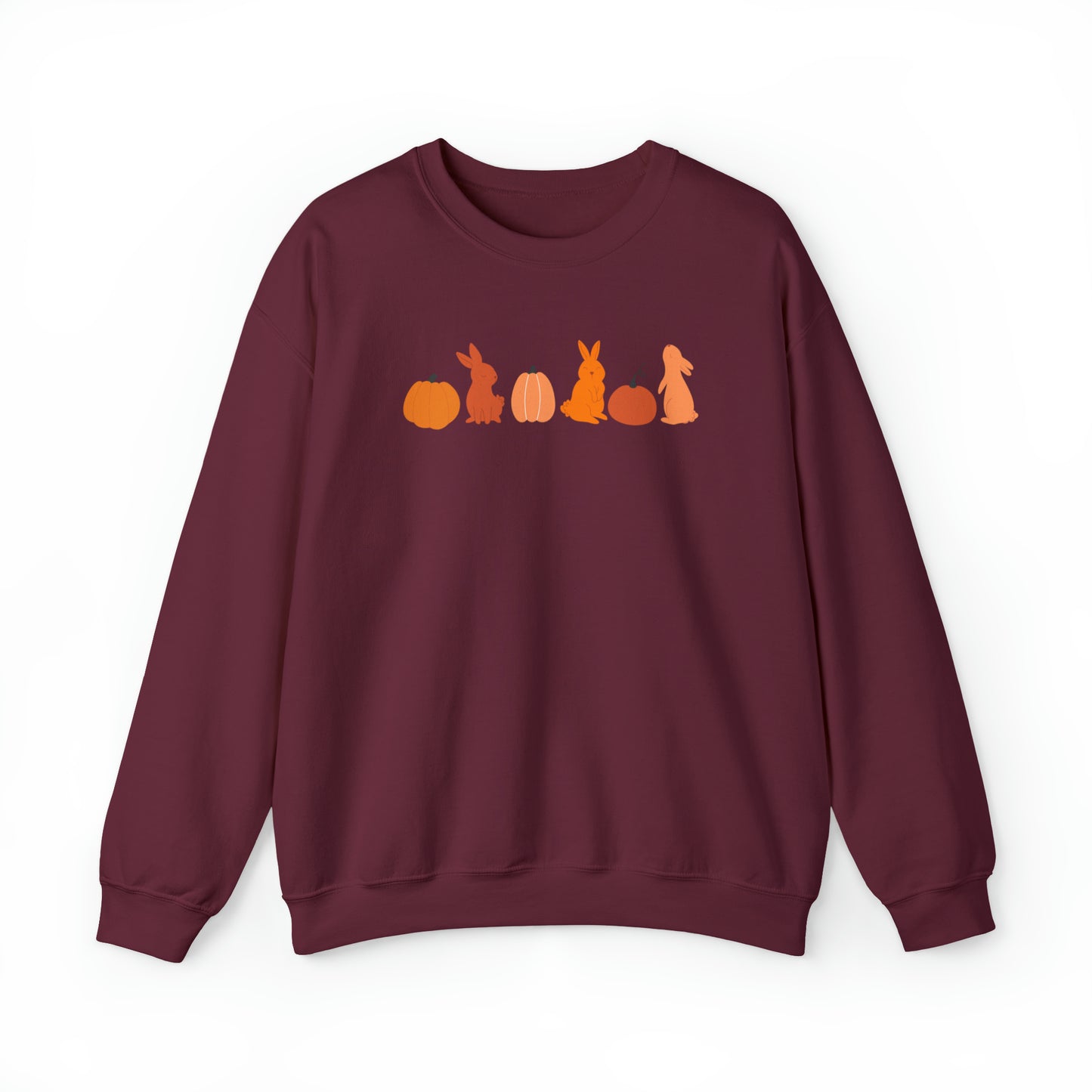 Bunnies + Pumpkins Orange Ombre Crewneck