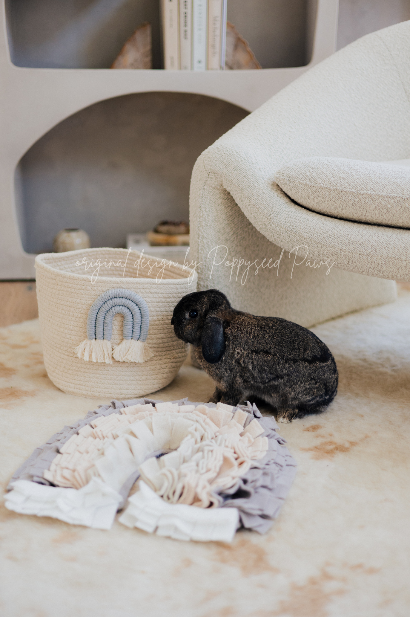 Original Rainbow Forager Snuffle Mat & Aesthetic Fleece Slow Feeder Puzzle | Malibu Gray