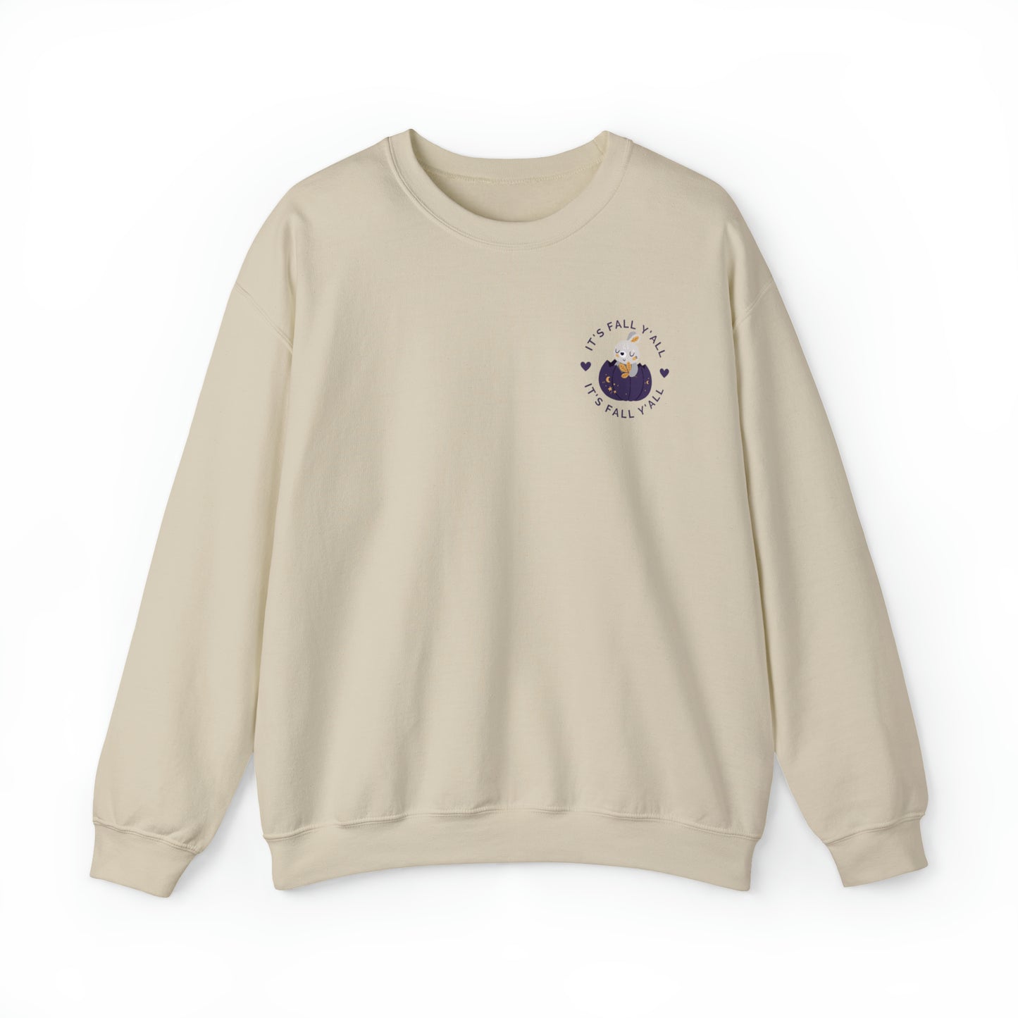 It's Fall Y'all Crewneck | Bunny in Pumpkin | Moon + Stars Autumn Night