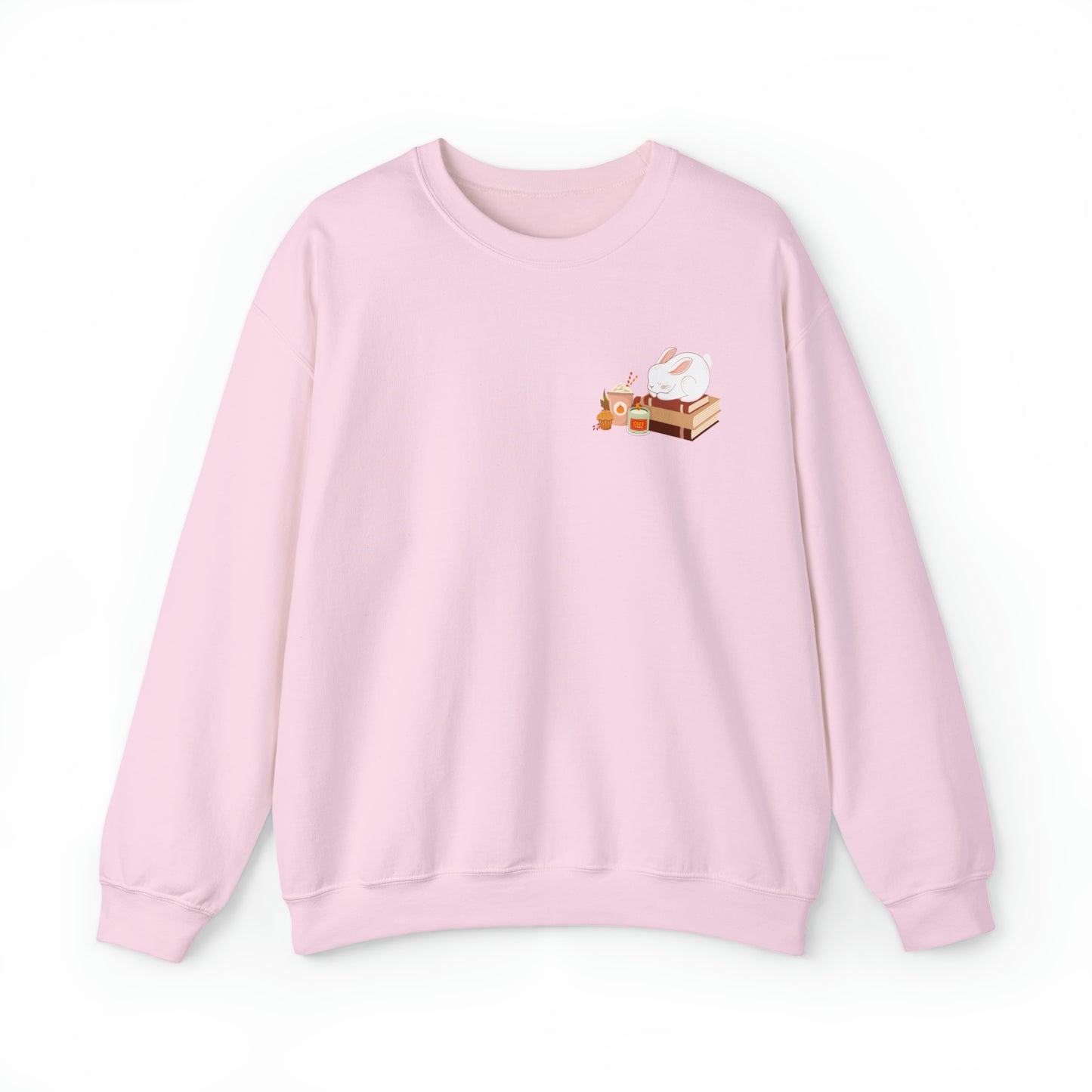 Cozy Bunny Fall Crewneck | Pumpkin Spiced Latte | Pumpkin Spiced Candle | Stack of Books