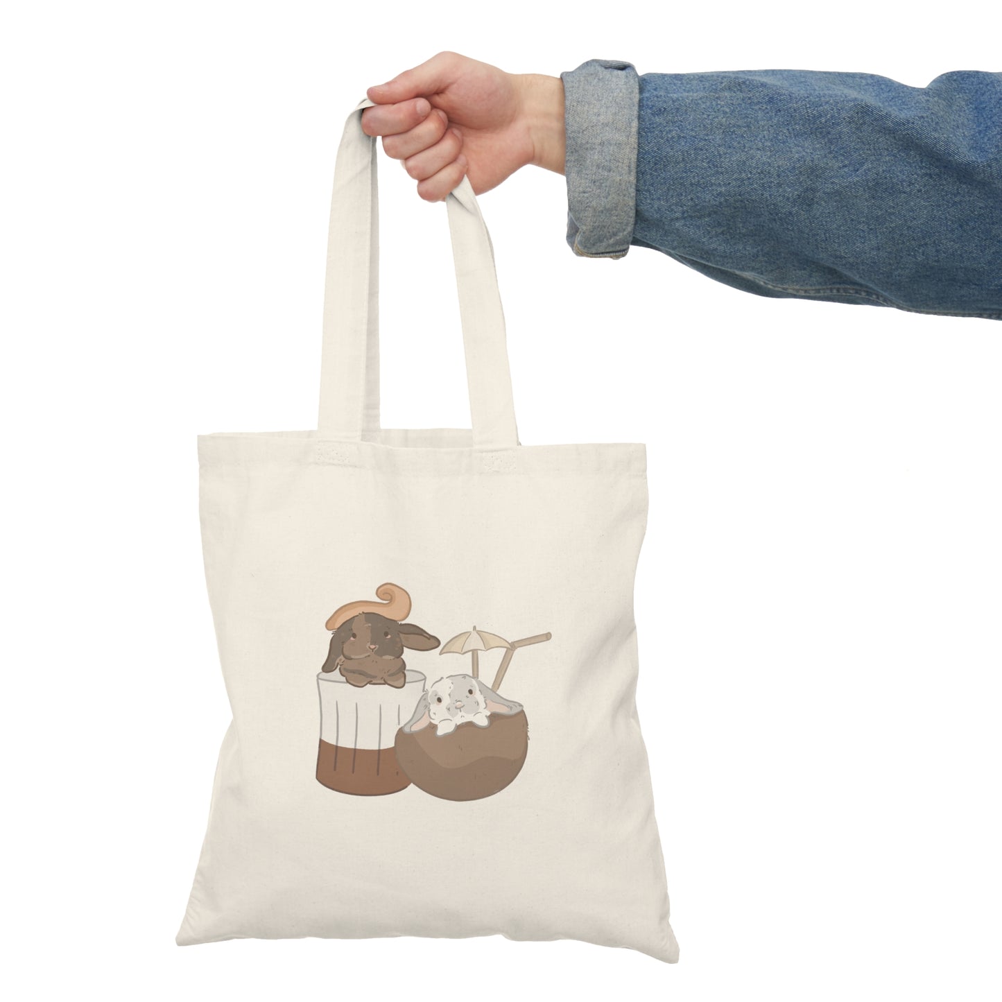 BOOZY BUNNIES: Whiskey + Malibu Natural Tote Bag