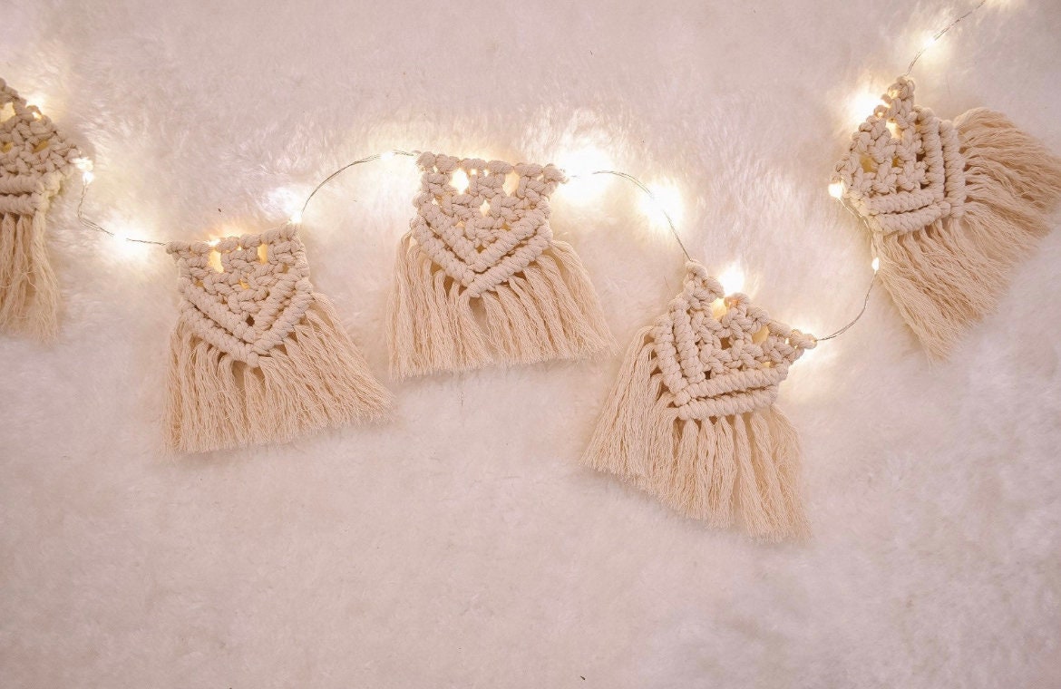 LED Fairy Light Macrame Garland