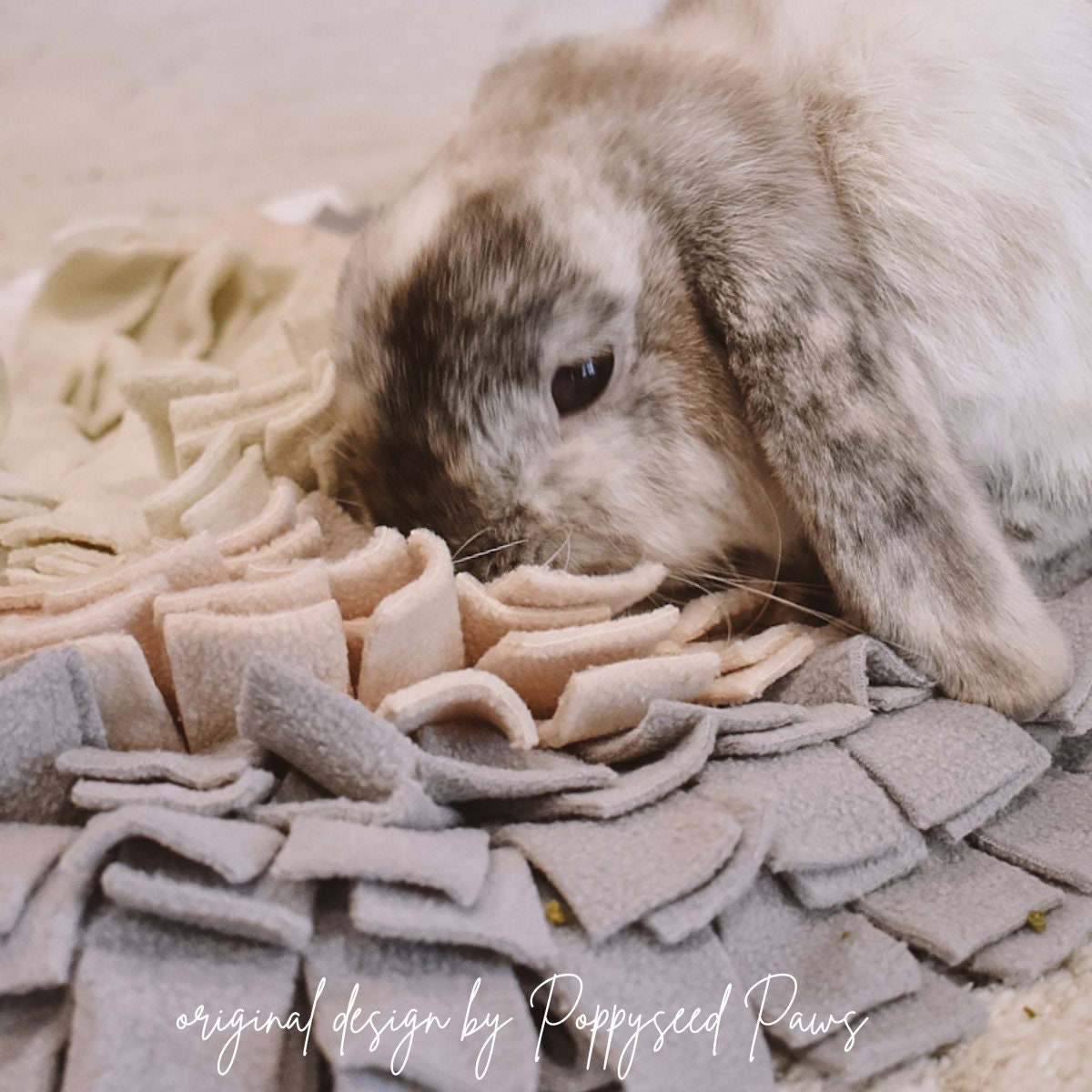 Original Rainbow Forager Snuffle Mat & Aesthetic Fleece Slow Feeder Puzzle | Malibu Gray