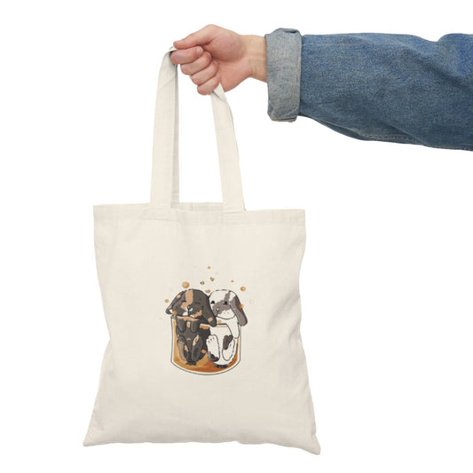 BOOZY BUNNIES: Whiskey Old Fashioned Natural Tote Bag